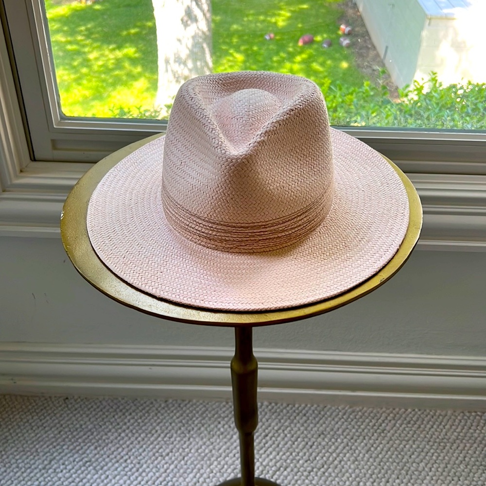 Rag and Bone pink straw fedora hat- worn once!